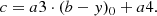 $$ \begin{aligned} c = a3 \cdot (b-{ y})_0 + a4. \end{aligned} $$