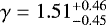 $\gamma = 1.51 ^{&#x002B;0.46}_{-0.45}$