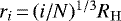 $r_i\,{=}\,(i / N)^{1/3} R_{\mathrm{H}}$