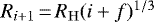 $R_{i &#x002B; 1}\,{=}\, R_{\mathrm{H}}(i &#x002B; f)^{1/3}$