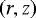 $\left(r, z\right)$