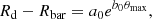 $$ \begin{aligned} R_{\rm d}-R_{\rm bar}=a_0e^{b_0 \theta _{\rm max}}, \end{aligned} $$