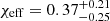 $ \chi_{\mathrm{eff}} = 0.37^{+0.21}_{-0.25} $