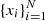 $ \{x_i\}_{i=1}^N $