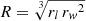 $ R=\sqrt[3]{r_l\,{r_{\mathit{w}}}^2} $
