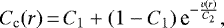 \begin{equation*} {C_{\textrm{c}}}(r)\,{=}\,C_1&#x002B;(1-C_1) \, \textrm{e}^{-\frac{{v}(r)}{C_2}},\end{equation*}