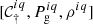 $ [{\mathcal{C}}_{\dagger}^{iq},P_{\mathrm{g}}^{iq},\rho^{iq}] $