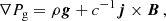 $$ \begin{aligned} \nabla P_{\rm g} = \rho \boldsymbol{g} + c^{-1} \boldsymbol{j} \times \boldsymbol{B} \, , \end{aligned} $$