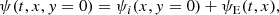 $$ \begin{aligned}&\psi (t,x,y=0)=\psi _i(x,y=0)+\psi _{\rm E}(t,x),\end{aligned} $$