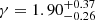 $ \gamma=1.90_{-0.26}^{+0.37} $