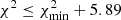 $ \chi^2 \leq \chi^2_{\rm min}+5.89 $