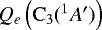 $Q_{e}\left(\mathrm{C_{3}}(^{1}A&#x0027;)\right)$