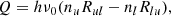 $$ \begin{aligned} Q = h \nu _0 (n_u R_{ul} - n_l R_{lu}), \end{aligned} $$