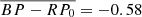 $ \overline{BP-RP_0}=-0.58 $