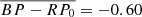 $ \overline{BP-RP_0}=-0.60 $