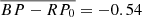 $ \overline{BP-RP_0}=-0.54 $