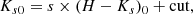 $$ \begin{aligned} K_{s0} = s \times (H-K_s)_0 + \mathrm{cut}, \end{aligned} $$