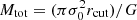 $ M_{\rm tot} = {(\pi \sigma_{0}^2 r_{\rm cut})}/{G} $
