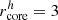 $ r_{\rm core}^h=3 $