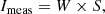 $$ \begin{aligned} I_{\rm meas} = W \times S, \end{aligned} $$
