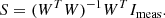 $$ \begin{aligned} S= (W^T W)^{-1} W^T I_{\rm meas}. \end{aligned} $$