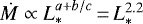 ${\dot{M}} \propto L_{\ast}^{a&#x002B;b/c}\,{=}\,L_{\ast}^{2.2}$