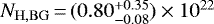 $N_{\mathrm{H,BG}}\,{=}\,(0.80^{&#x002B;0.35}_{-0.08}) \times 10^{22}$