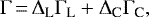 \begin{equation*}\Gamma\,{=}\,\Delta_{\textrm{L}} \Gamma_{\textrm{L}} &#x002B; \Delta_{\textrm{C}} \Gamma_{\textrm{C}}, \end{equation*}