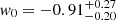 $ \mathit{w}_0=-0.91^{+0.27}_{-0.20} $