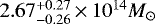 $2.67_{-0.26}^{&#x002B;0.27}\,{\times}\,10^{14} M_{\odot}$