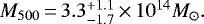 $M_{500}\,{=}\,3.3_{-1.7}^{&#x002B;1.1}\,{\times}\, 10^{14} M_{\odot}.$