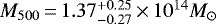 $M_{500}\,{=}\,1.37^{&#x002B;0.25}_{-0.27}\,{\times}\,10^{14} M_{\odot}$