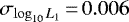 $\sigma_{\log_{10} L_1}\,{=}\,0.006$