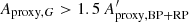 $ {{A_{\mathrm{proxy},G}}} > 1.5\,{{A^{\prime}_\mathrm{proxy,BP+RP}}} $
