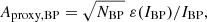 $$ \begin{aligned}&A_\mathrm{proxy,BP} = \sqrt{N_\mathrm{BP} } \; \varepsilon (I_\mathrm{BP} )/ I_\mathrm{BP} , \end{aligned} $$