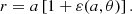 $$ \begin{aligned} r = a\left[1+\varepsilon (a,\theta )\right]. \end{aligned} $$