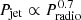 $ P_{\mathrm{jet}} \propto P_{\mathrm{radio}}^{0.7} $