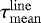 $\tau_{\mathrm{mean}}^{\mathrm{line}}$