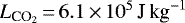 $L_{\textrm{CO}_2}\,{=}\,6.1\,{\times}\, 10^5\, \textrm{J}\, \textrm{kg}^{-1}$