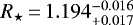 $R_{\star}\,{=}\, 1.194_{&#x002B;0.017}^{-0.016}$
