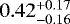 $0.42^{&#x002B;0.17}_{-0.16}$