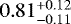 $0.81^{&#x002B;0.12}_{-0.11}$