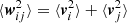 $ \langle \boldsymbol{w}_{ij}^2 \rangle = \langle \boldsymbol{v}_{i}^2 \rangle + \langle \boldsymbol{v}_{j}^2 \rangle $