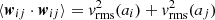 $ \langle \boldsymbol{w}_{ij}\cdot \boldsymbol{w}_{ij}\rangle = {\it v}_{\rm rms}^2(a_i)+ {\it v}_{\rm rms}^2(a_j) $