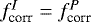 $f_{\textrm{corr}}^I = f_{\textrm{corr}}^P$