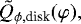 $\tilde{Q}_{\phi, \textrm{disk}}(\varphi),$