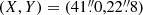 $ (X,Y) = (41{{\overset{\prime\prime}{.}}}0,22{{\overset{\prime\prime}{.}}}8) $