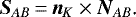 \begin{equation*} \bm{S}_{AB}\,{=}\,\bm{n}_K\times\bm{N}_{AB}\text{.}\end{equation*}