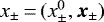 $x_{\pm}\,{=}\,(x^0_{\pm},\bm{x}_{\pm})$