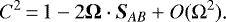 \begin{equation*} C^2\,{=}\,1-2\bm\Omega\cdot\bm{S}_{AB}&#x002B;O(\Omega^{2})\text{.}\end{equation*}